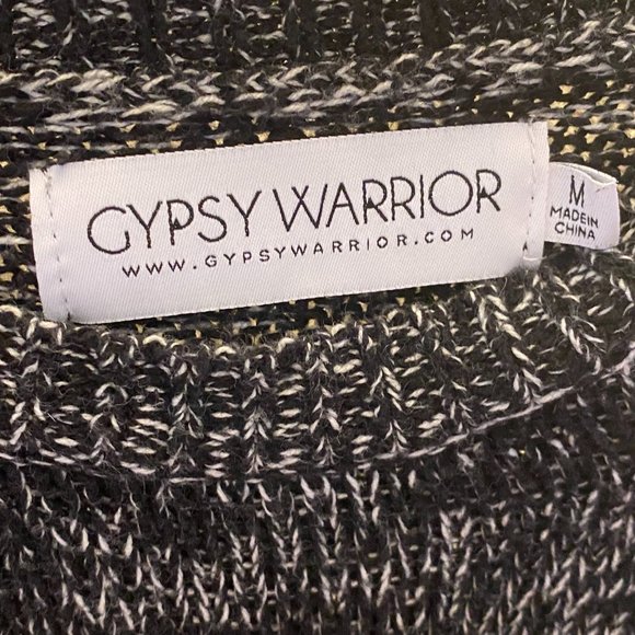Distressed Black and White Gypsy Warrior/Pacsun Sweater - Medium Size - Picture 2 of 4